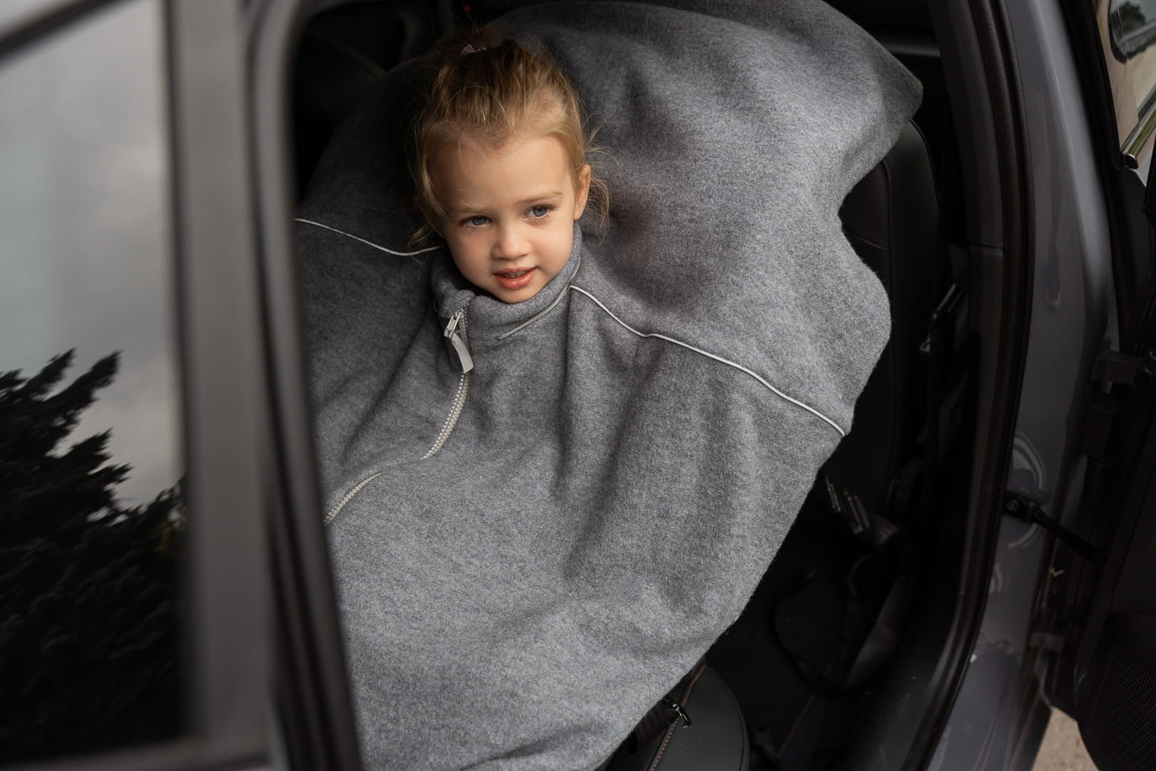 Merino Wool Car Poncho For Kids - Bunny