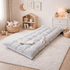 Quilted Kids' Floor Cushion, Blue, 3 Sizes Available