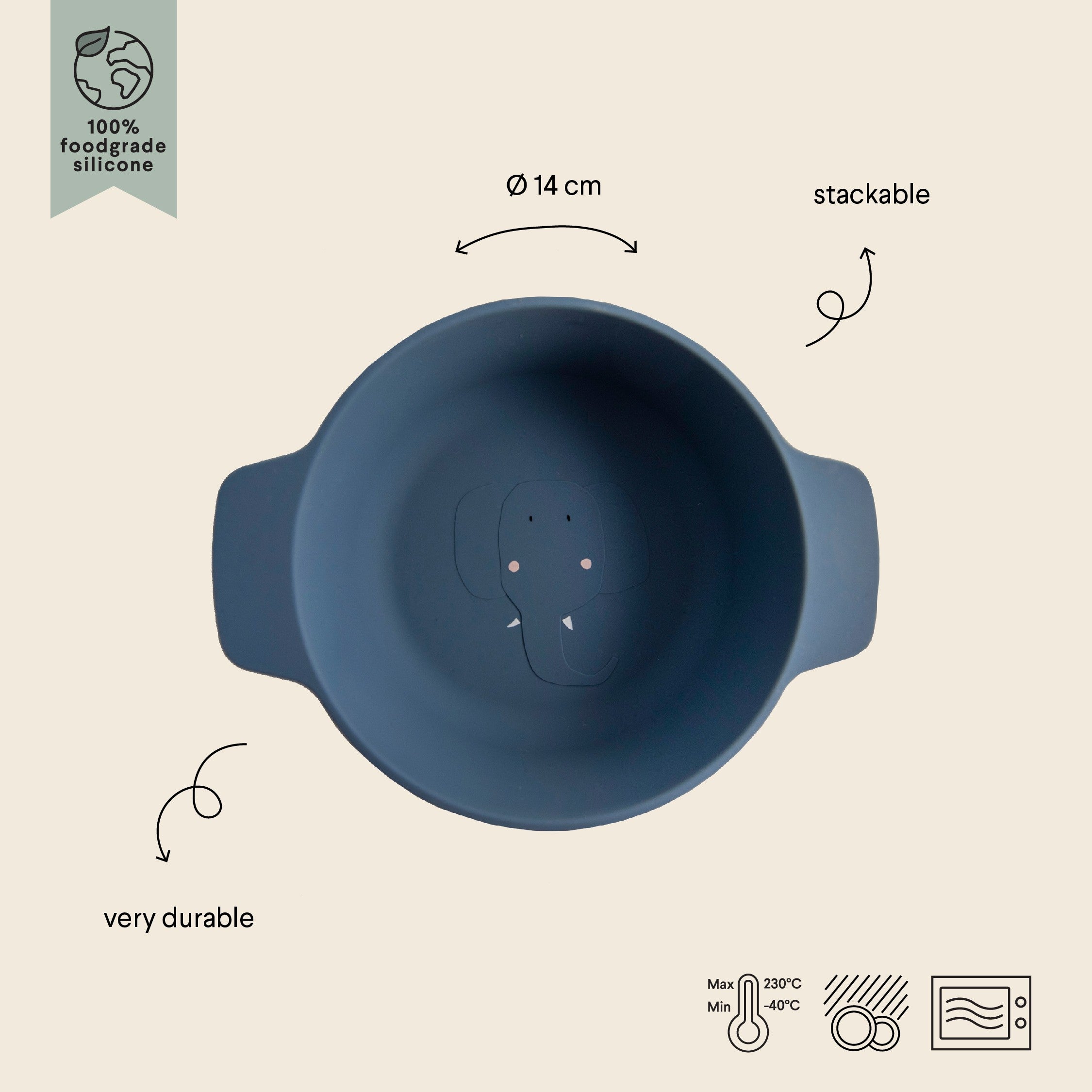 Silicone Bowl for Kids - Mrs. Elephant