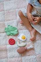 Washable Cotton Rug Kitchen Tiles Rose, 120x160 cm