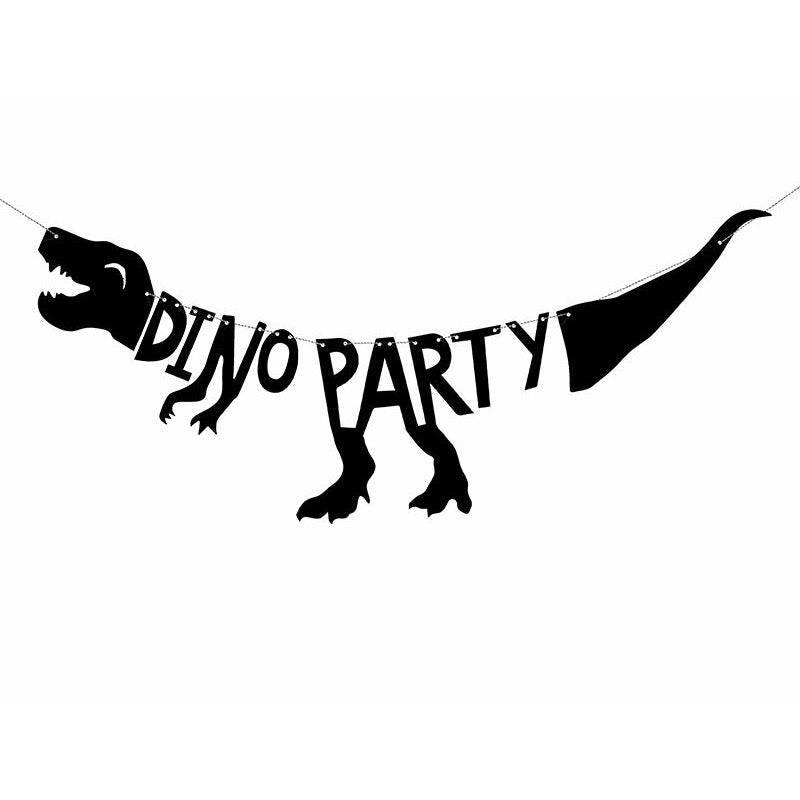 "Dino party" koristenauha / musta - Decora House
