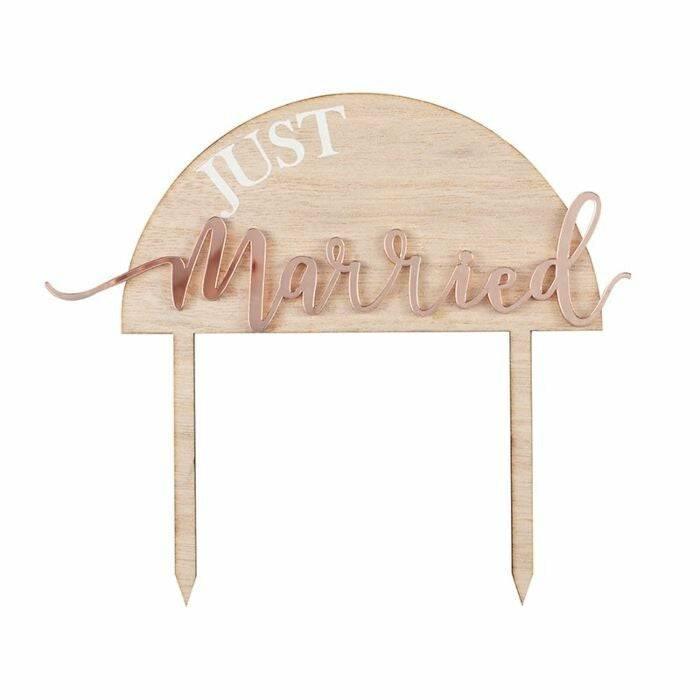Hääkakkukoriste "Just Married" / puuta ja akryyliä - Decora House