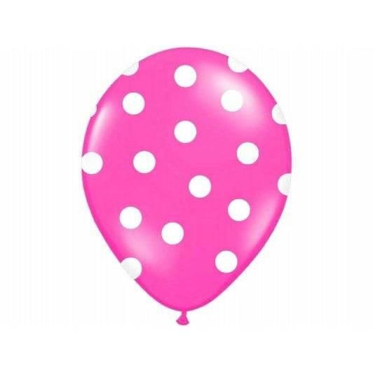 Ilmapallo "Polka Dot" / fuksia 6 kpl - Decora House