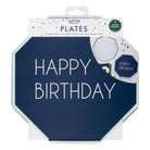 Isot lautaset "Happy Birthday" / navy & blue 8 kpl - Decora House