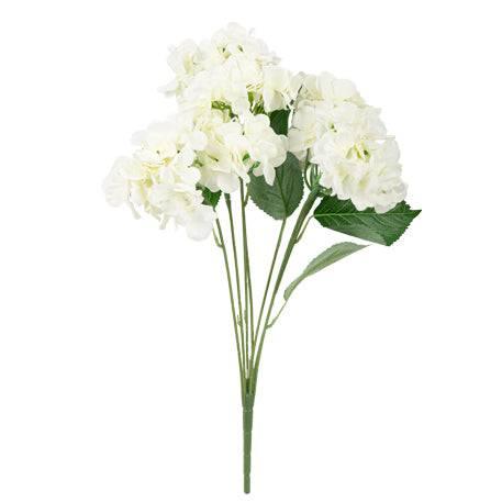 Keinotekoinen hortensia kukkakimppu 51 cm/ valkoinen - Decora House