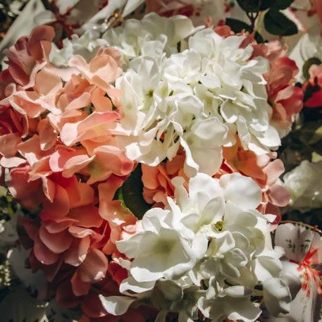Keinotekoinen hortensia kukkakimppu 51 cm/ valkoinen - Decora House