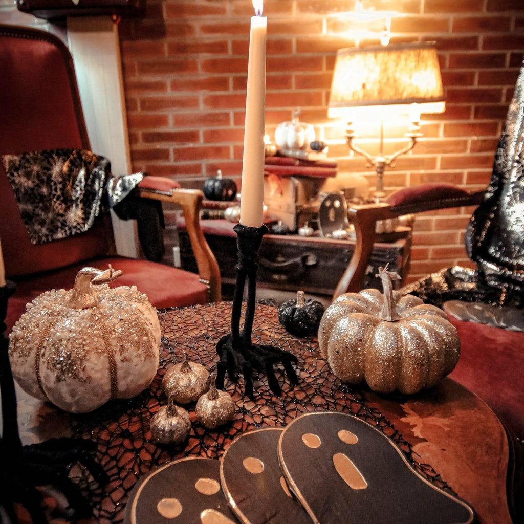 Kynttilänjalka "Creepy Halloween" / musta - Decora House