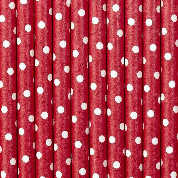 Paperipillit Polka Dot - Punainen, 10 kpl 