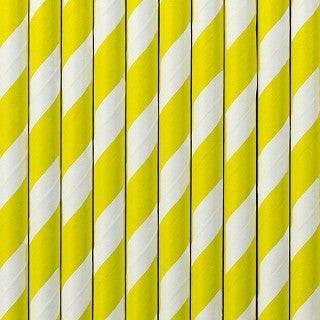 Paperipillit "Stripes" / keltainen 10 kpl - Decora House