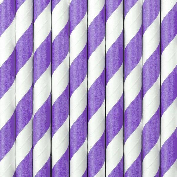 Paperipillit "Stripes" / lila 10 kpl - Decora House