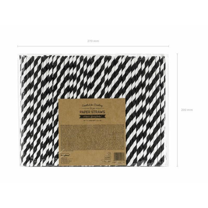 Paperipillit "Stripes" / musta 250 kpl - Decora House