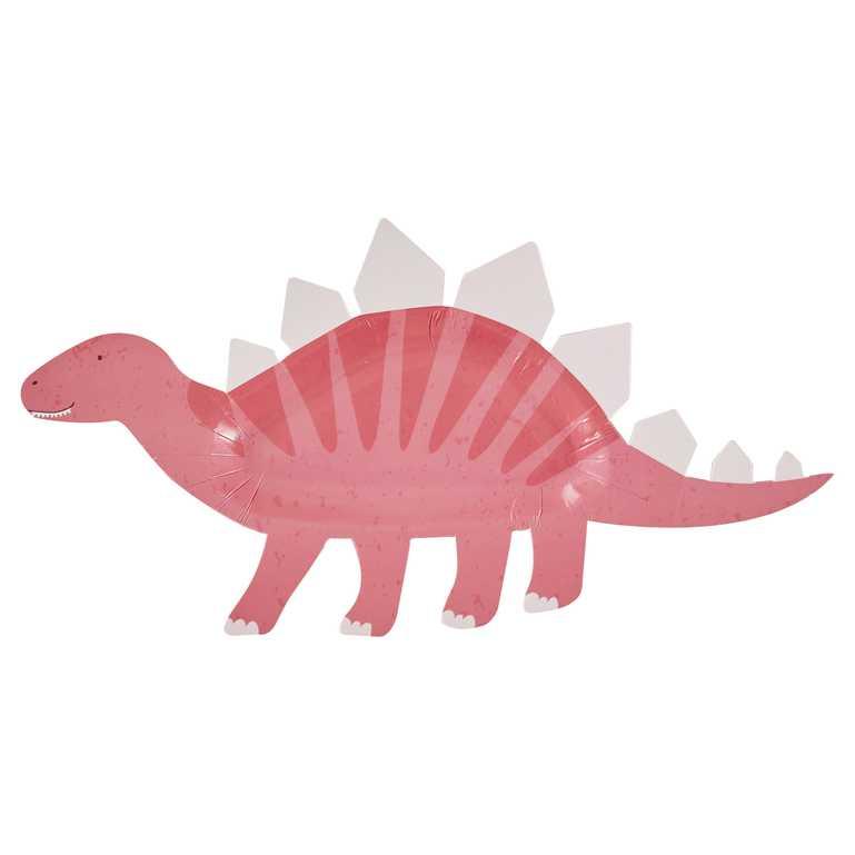 "Pink Dinoparty" pienet lautaset 8 kpl - Decora House