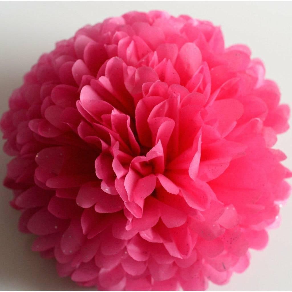 Pom pom silkkipaperikukka 25 cm / bling bling pinkki - Decora House