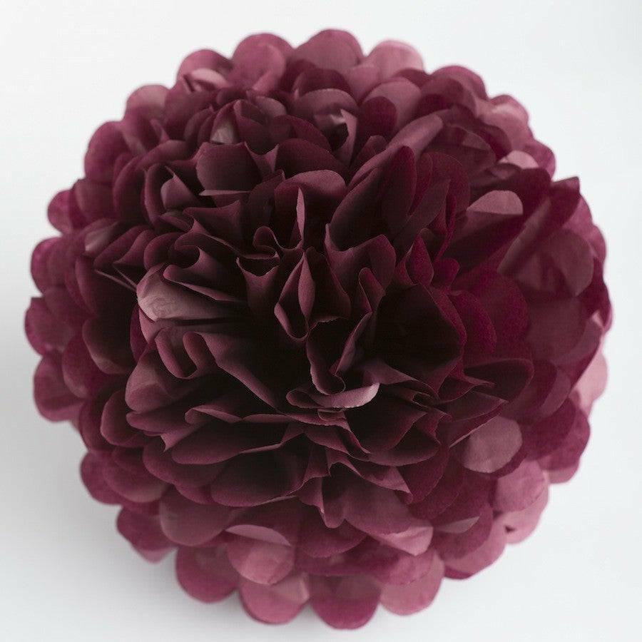 Pom pom silkkipaperikukka 25 cm / burgundi - Decora House