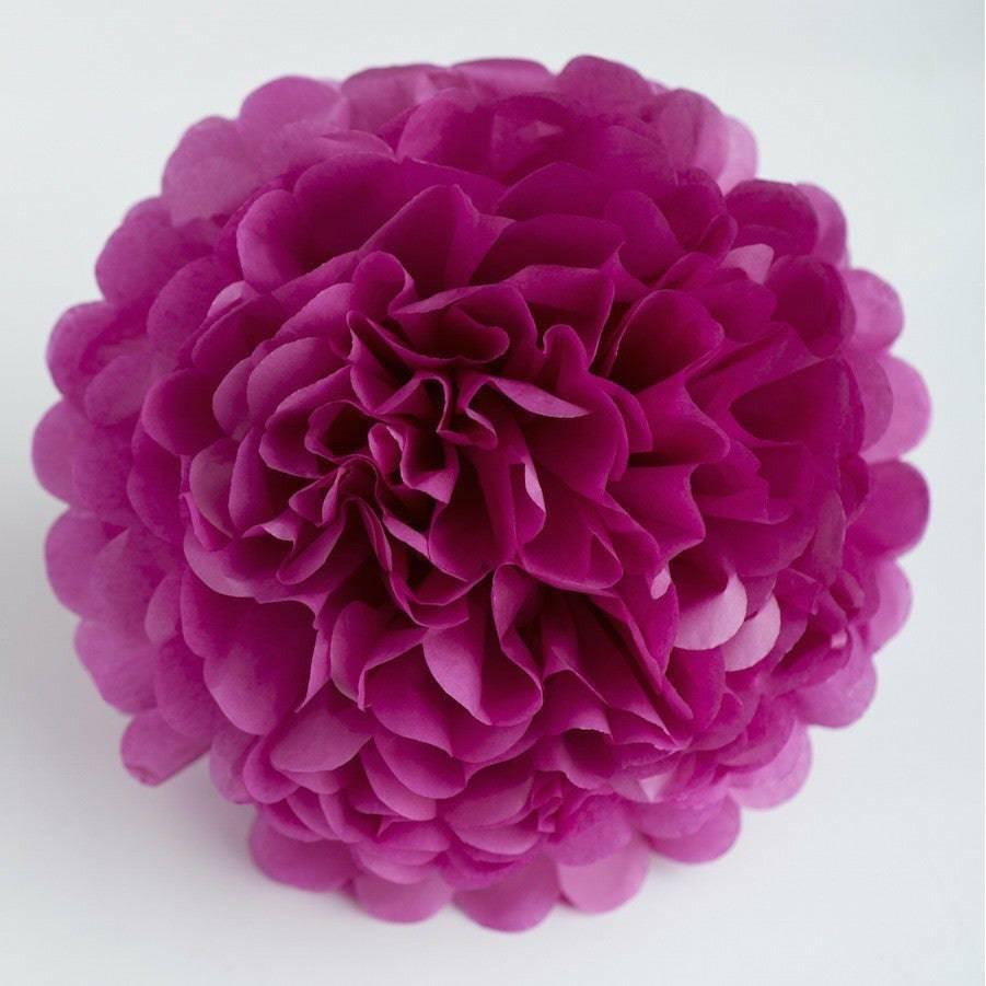 Pom pom silkkipaperikukka 25 cm / fuksia - Decora House