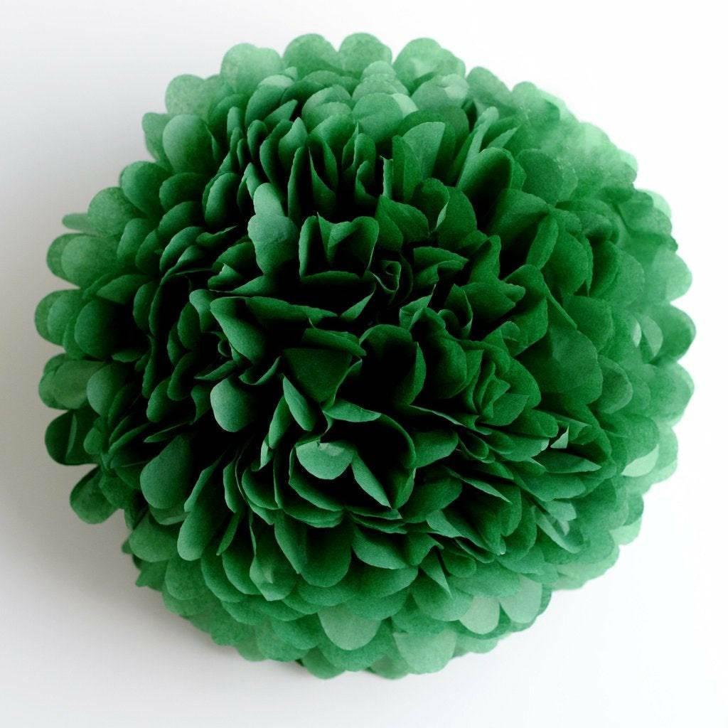 Pom pom silkkipaperikukka 25 cm / metsänvihreä - Decora House