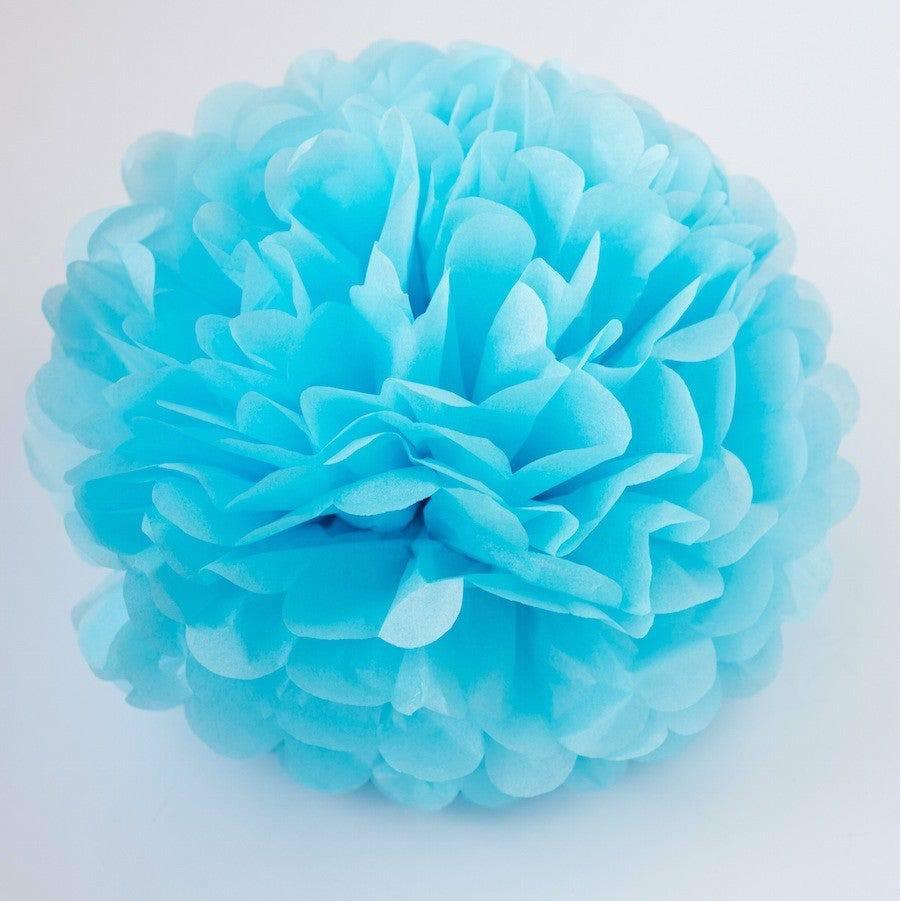 Pom pom silkkipaperikukka 25 cm / vaaleansininen - Decora House