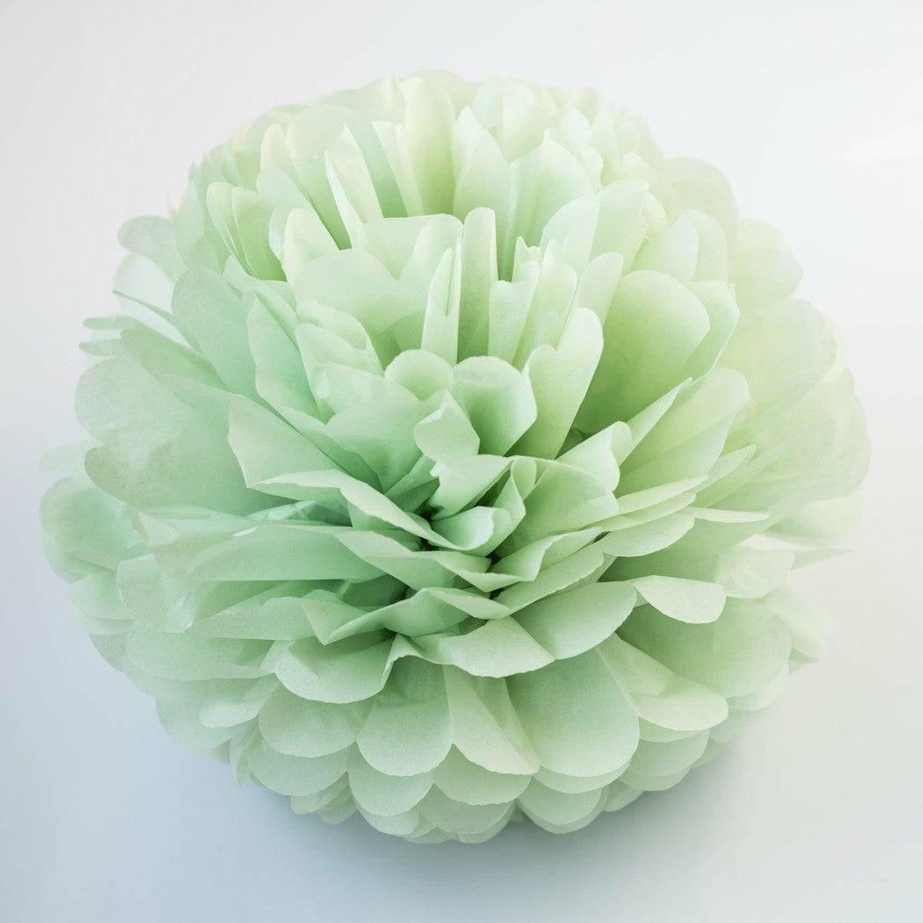 Pom pom silkkipaperikukka 25 cm / vaaleanvihreä - Decora House